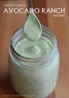Creamy Avocado Ranch Dressing with A Southwestern Salad Crisp lettuce like romaine and iceberg are a perfect match for this creamy salad dressing. Use about 2 tablespoons per quart of greens. #salad #avocado #creamy #ranchdressing #heartyandhealthy The Domestic Curator #theultimateparty - Week 13