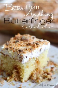 Better than Anything Butterfinger Cake from www.chef-in-training.com SO Simple to make and absolutely delicious! delicious food cook cooking yummy yammie tasty recipe recipes dessert incognito7dcv incognito710 #delicious #food #cook #cooking #yummy #yammie #tasty #recipe #recipes #dessert #incognito7dcv #incognito710