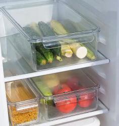 Transparent refrigerator storage box with lid